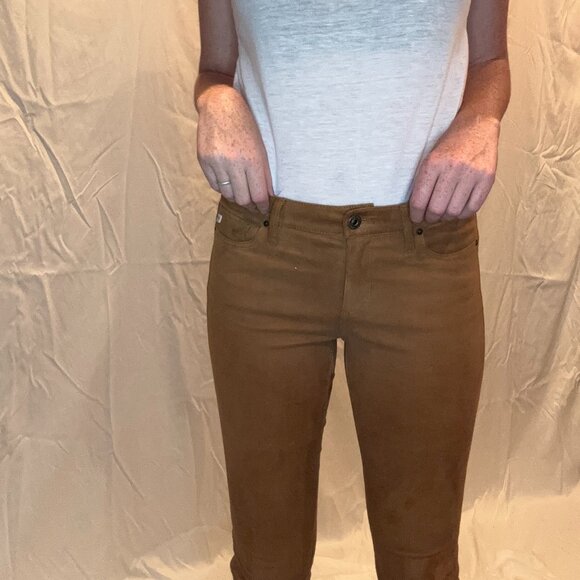 AG ADRIANO GOLDSCHMIED NWOT US 27 MED SUEDE LEATHER THE LEGGING SKINNY PANTS - Picture 4 of 8
